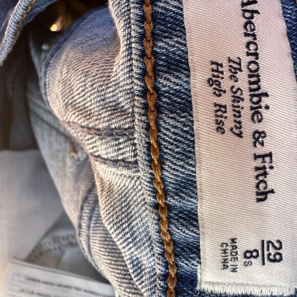 Abercrombie & Fitch The Skinny High Rise With Split Ankle Detail Jeans Size 29 - Picture 2 of 14